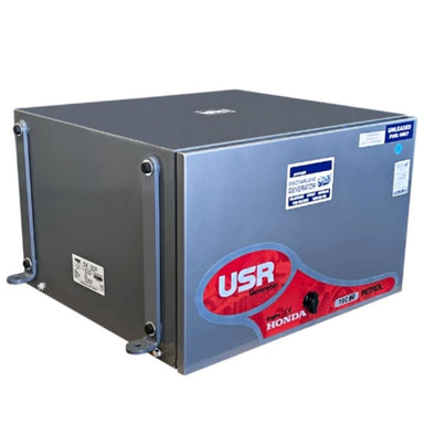 Portable inverter generator in a white background.