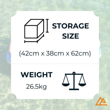 AquaDeck Inflatable Play Lounge Storage Size and Weight Image