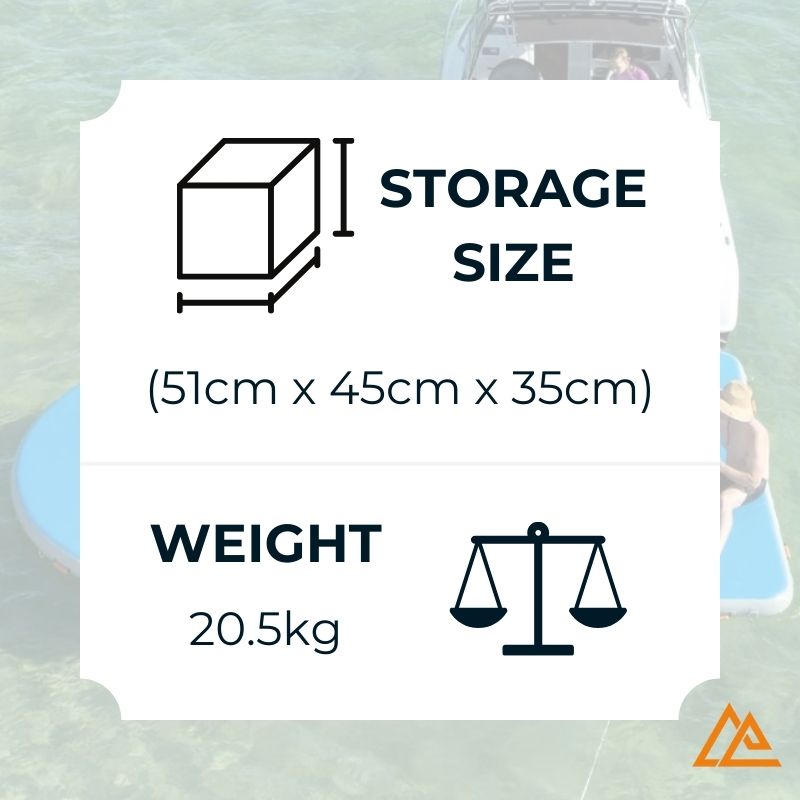 AquaDeck U-Shaped Pontoon Storage Size and Weight Image