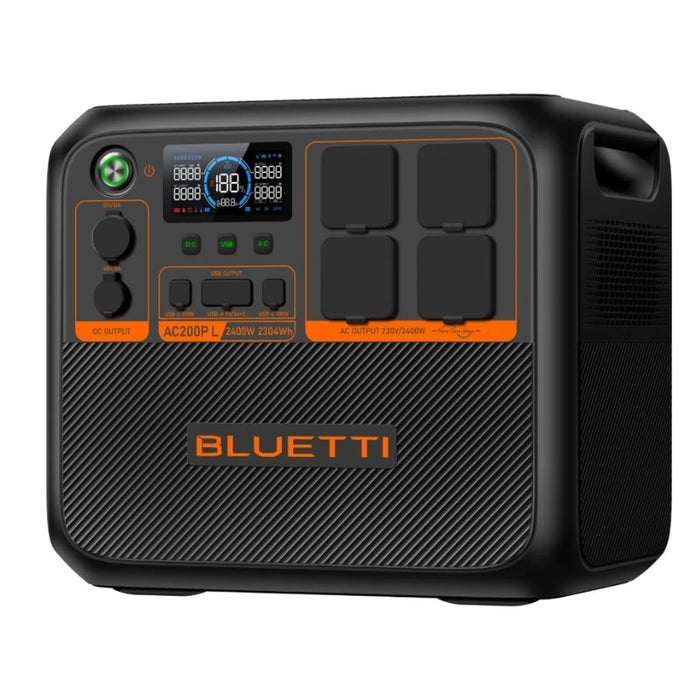 An angular view of the BLUETTI AC200PL Portable Power Station.