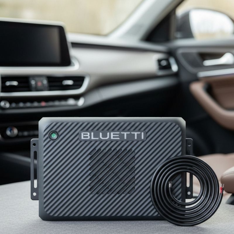 BLUETTI Charger 2 placed inside a car