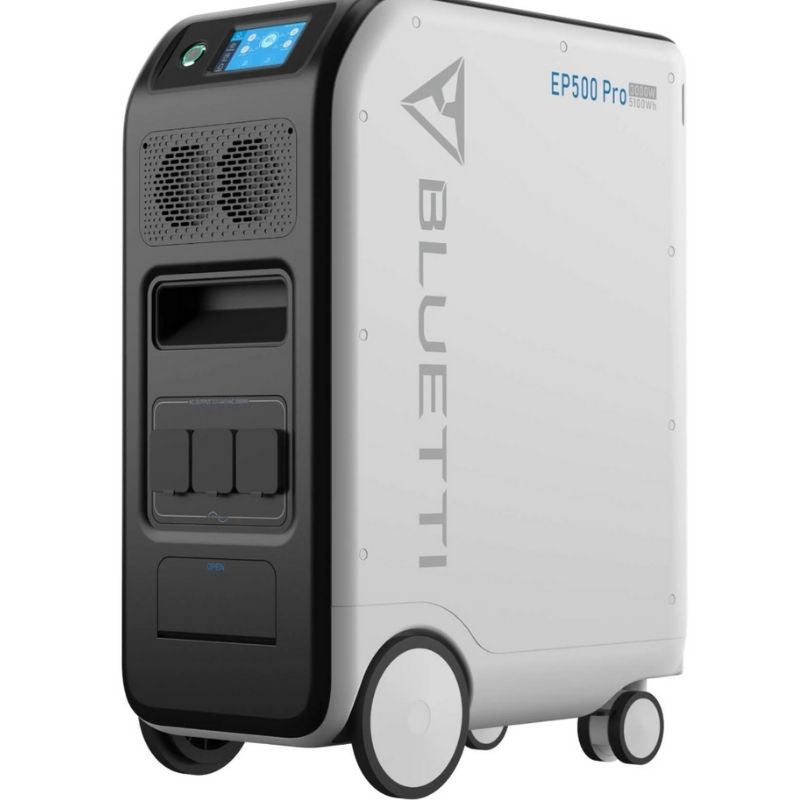 BLUETTI EP500Pro Solar Power Station front view in white background.