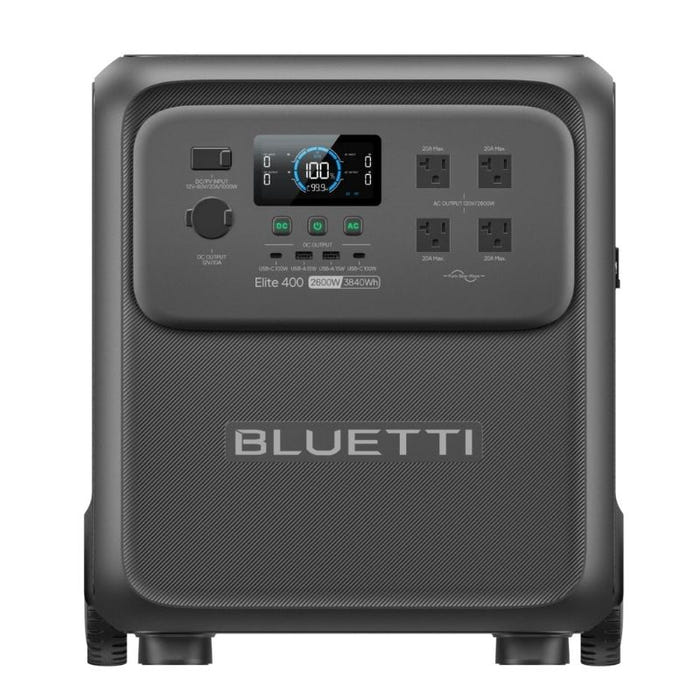 BLUETTI Elite 400 Portable Power Station front view in white background.
