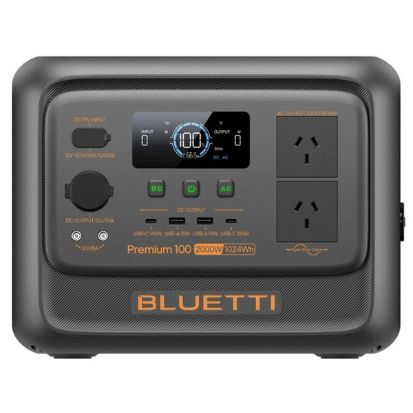 Front view of the BLUETTI Premium 100 V2 Portable Power Station.