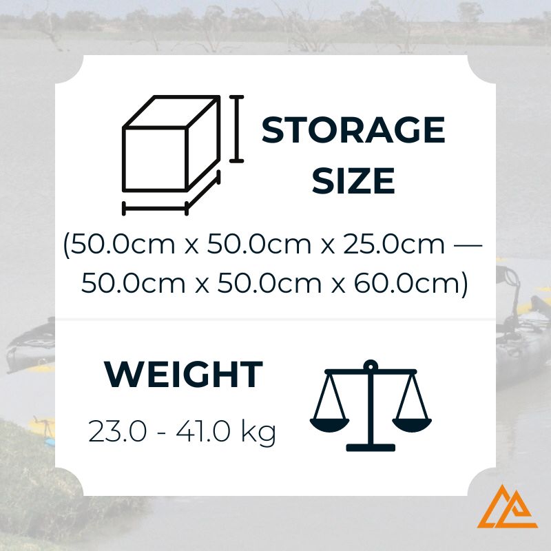 Bartlett Straight Inflatable Pontoon Storage Size and Weight Image