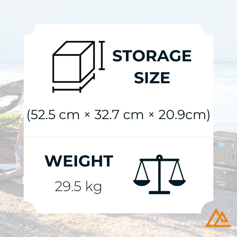 Bluetti B300K Expansion Battery Storage Size and Weight Image