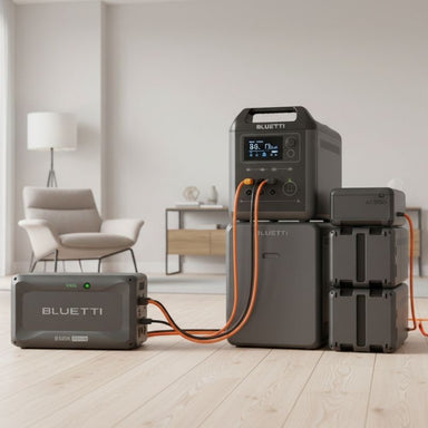 Bluetti B500K Expansion Battery inside a room with power stations.