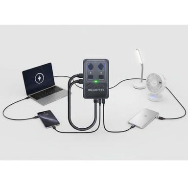 Bluetti Hub DC Power Hub connected to different gadgets.