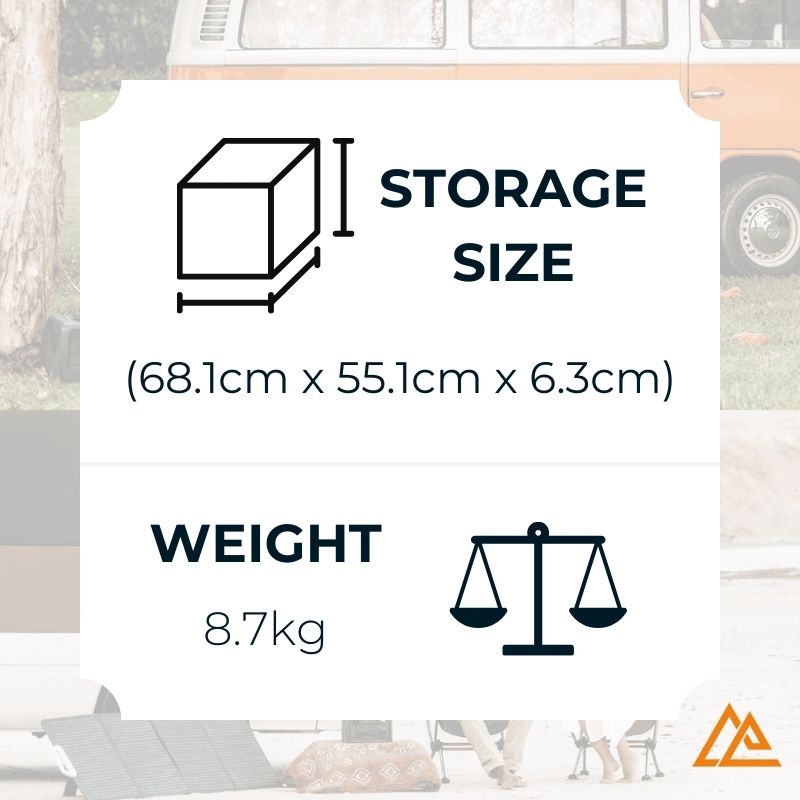 Bluetti MP200 Storage Size and Weight Image