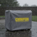 Champion Inverter Cover 2500W covering a generator in rain.