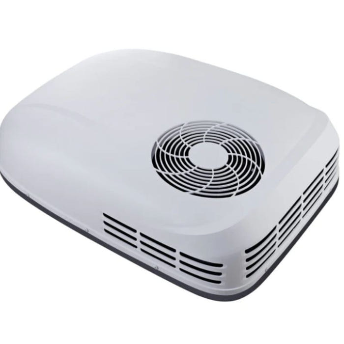 Cool-J Super Quiet 48VDC Inverter Rooftop Air Conditioner in white background.