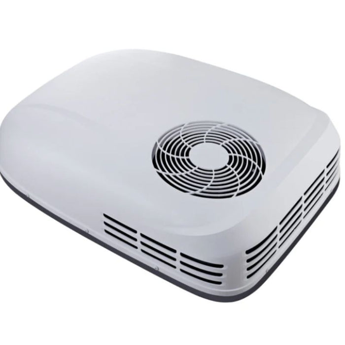 Cool-J Super Quiet 48VDC Inverter Rooftop Air Conditioner in white background.