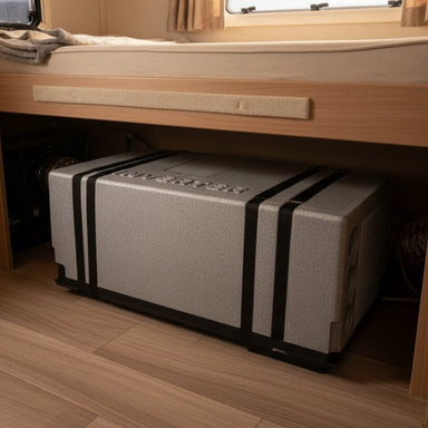 Cool-J iHider220 Inverter Under Bunk Air Conditioner placed inside a caravan.