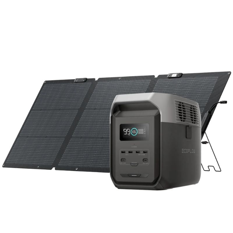EcoFlow DELTA 3 (1500) Portable Power Station with a solar panel