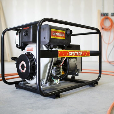 6.8 kVA Yanmar Powered Diesel Generator with Recoil & E-Start at a light power site.