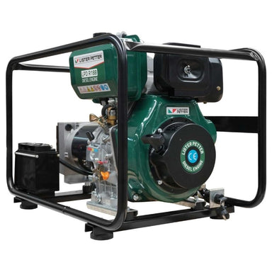 Proper view of the Gentech 7 kVA Lister Powered 3-Phase Diesel Generator with Recoil & E-Start in a white background