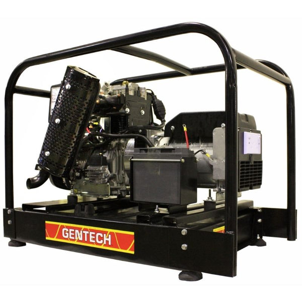 Gentech 8.5 kVA Kohler Powered Diesel Generator with Recoil & E-Start in a white background.