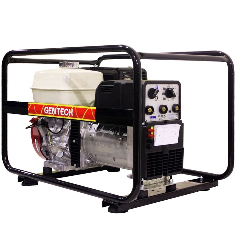 Gentech 7 kVA Honda Powered Welder Generator in a white background.