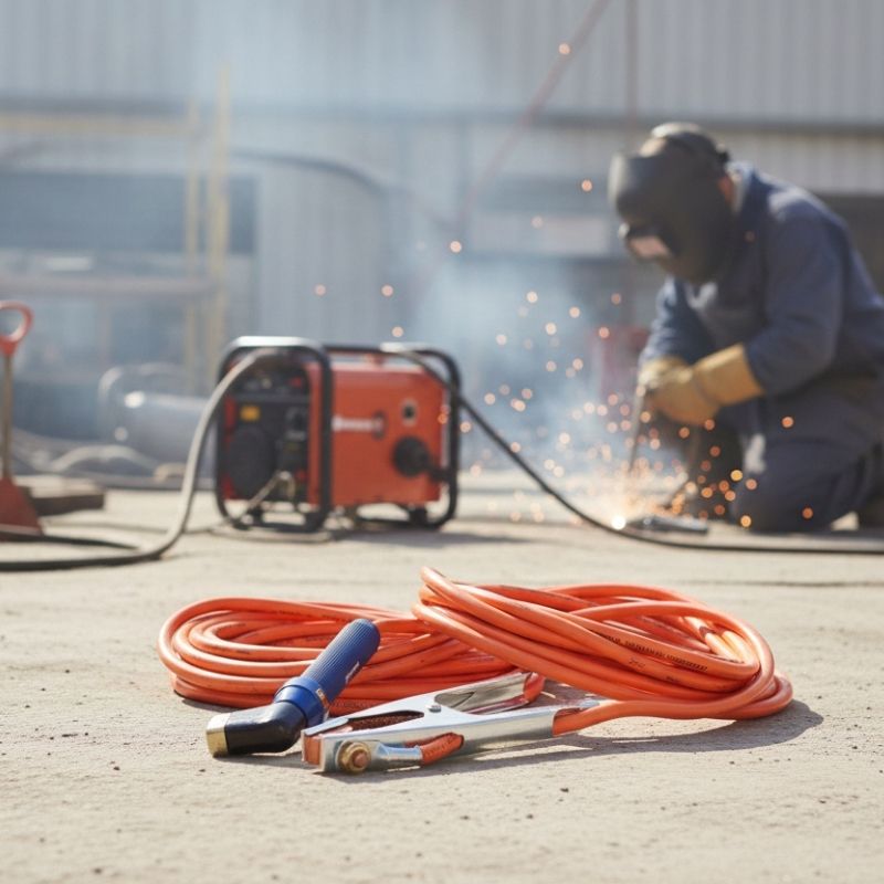 Gentech Welding Leads at a construction site.