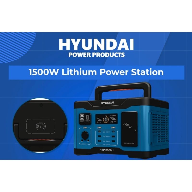 Lithium Powered Hyundai HYPS1500 Portable Power Station