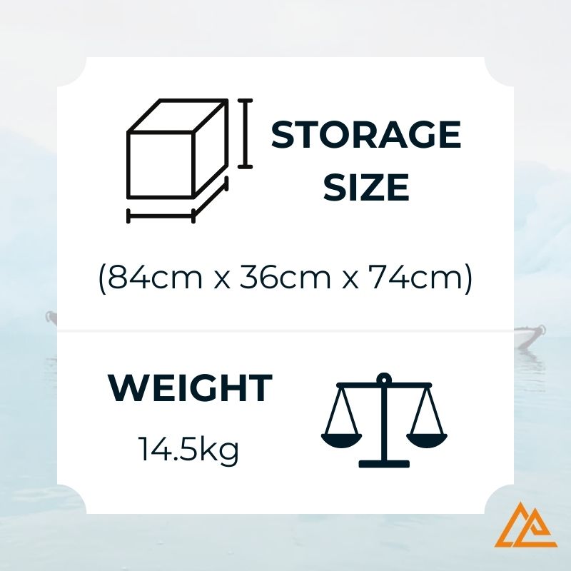 Oru Kayak Coast XT Storage Size and Weight Image