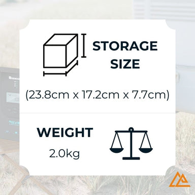 Renogy Rover Storage Size and Weight Image