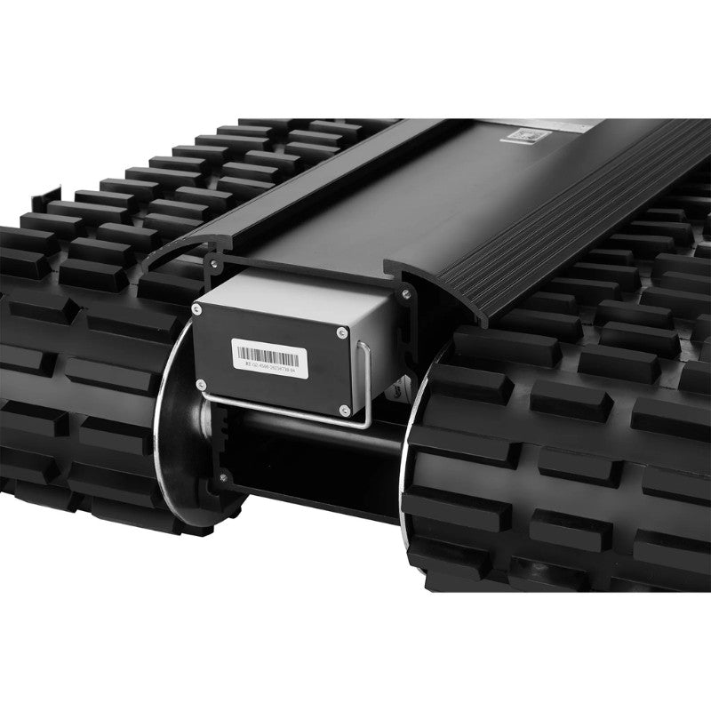 Close-up view of the caterpillar tracks on the Robot Trolley 2500RS G3 Caravan Movers
