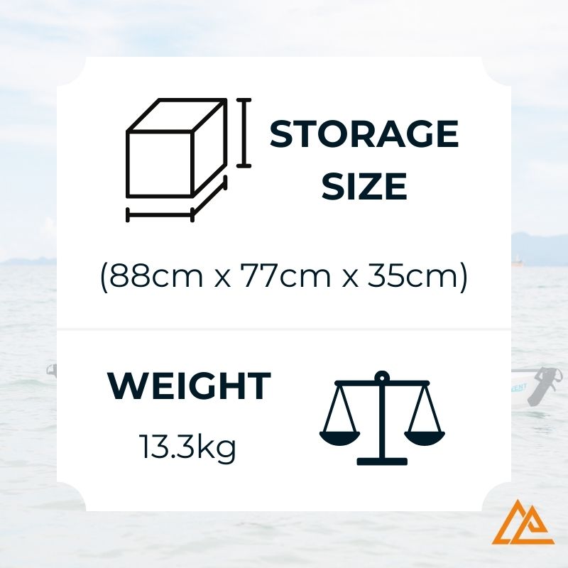 Terravent K1 Folding Kayak Storage Size and Weight Image