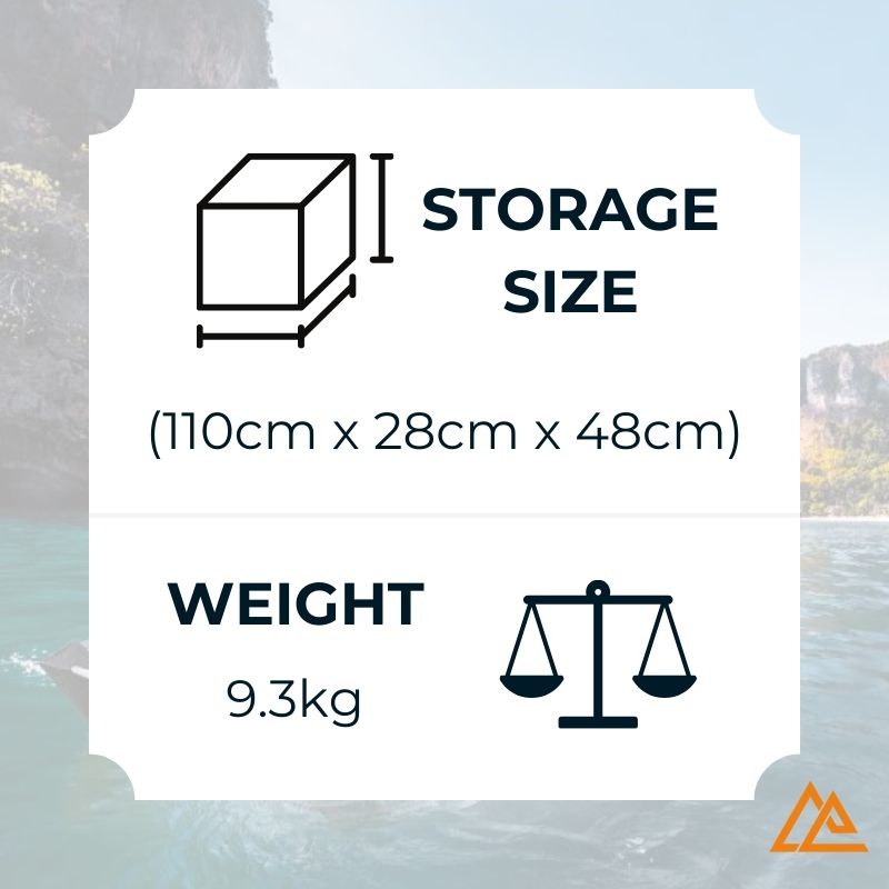 Terravent K2 Folding Kayak Storage Size and Weight Image