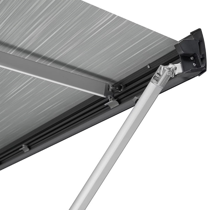 Thule 4200 Awning Manual Cassette extended with robust arm supports visible, showcasing its high-quality design.