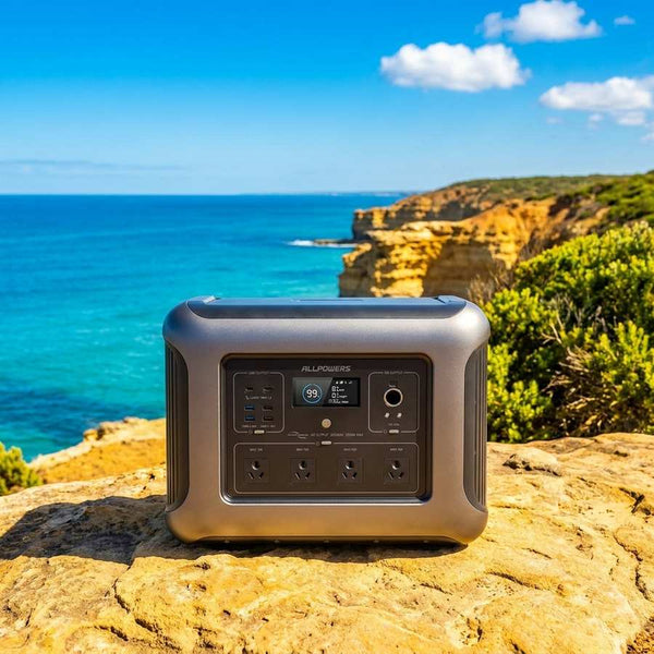 Allpowers R2500 V2 portable power station on Australian coastal headland - True Gear