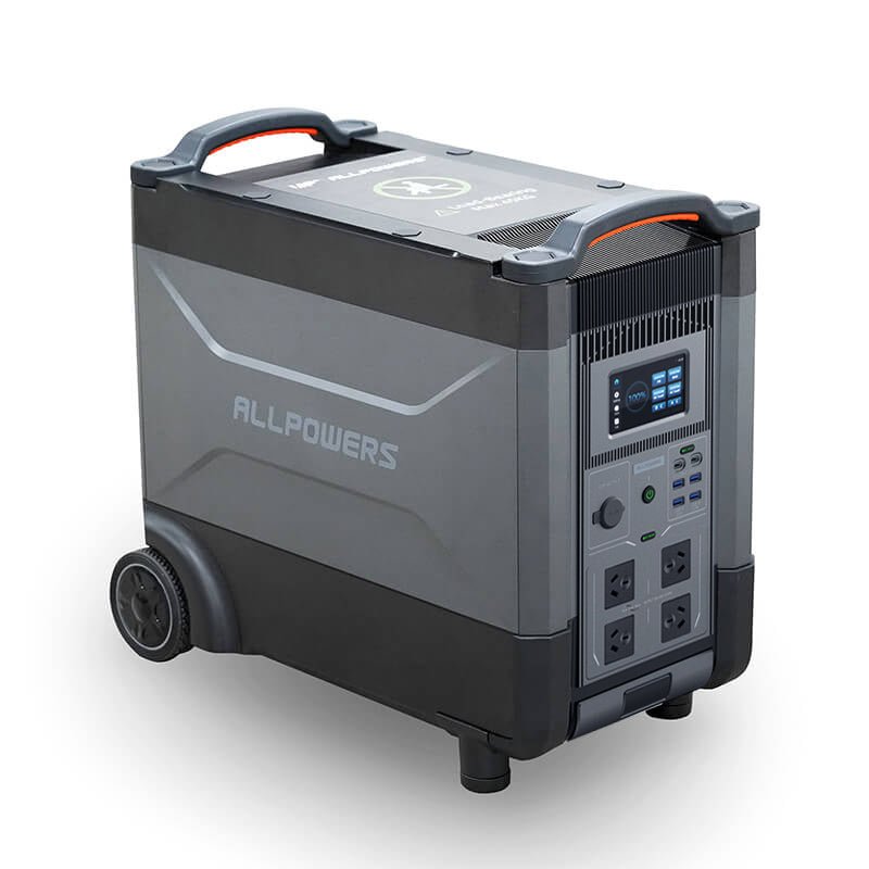 ALLPOWERS R4000 V2 Portable Power Station side and rear view - True Gear