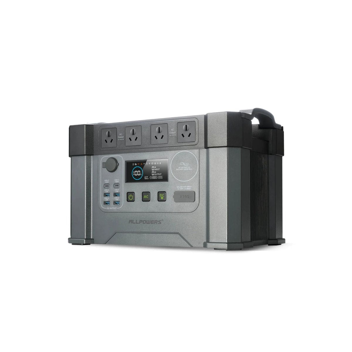 ALLPOWERS S2000 Pro Portable Power Station right side angle showing display panel - True Gear