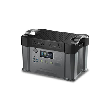 ALLPOWERS S2000 Pro Portable Power Station 3/4 angle view showing AU outlets and display - True Gear