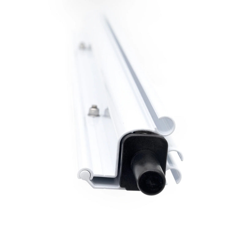 White Aussie Traveller Anti-Flap Kit PRO+ end attachment close-up for caravan awning clamp system