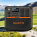 Bluetti AC200PL showing front ports and digital display.