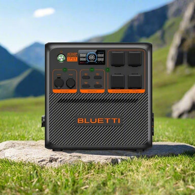 Bluetti AC240P power station showing detailed front interface.
