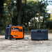 Bluetti Apex 300 charging from portable generator as backup power source outdoors