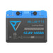 The Bluetti B1210 trolling motor battery showing its 12.8V 100Ah rating and compact upright case