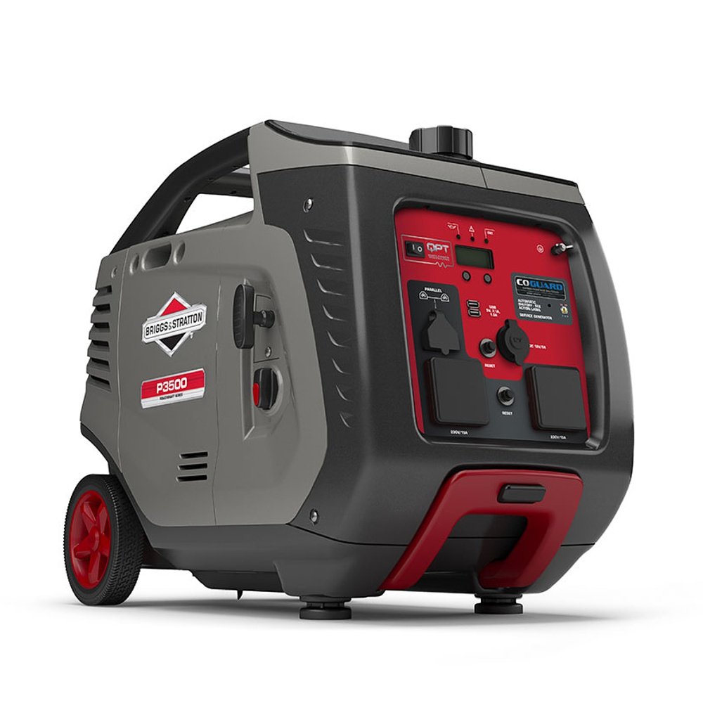 Briggs & Stratton P3500 inverter generator 3.5kVA front view with carry handle