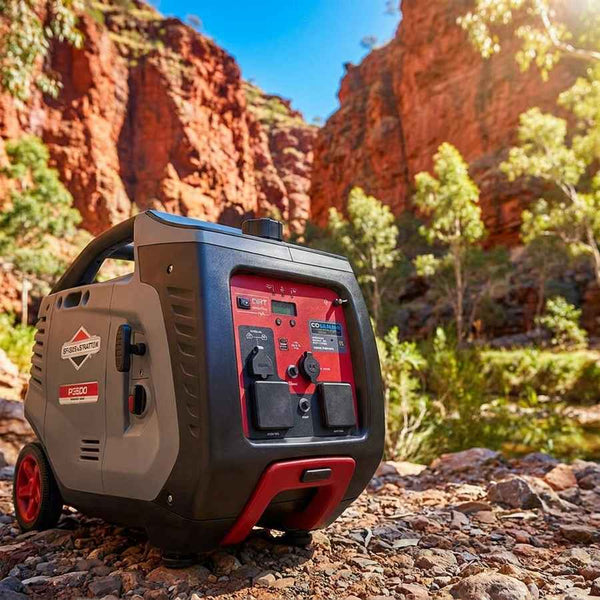 Briggs & Stratton P3500 PowerSmart Series 3.5kVA inverter generator in red rock gorge setting
