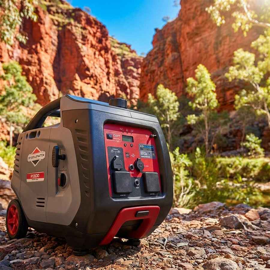 Briggs & Stratton P3500 PowerSmart Series 3.5kVA inverter generator in red rock gorge setting