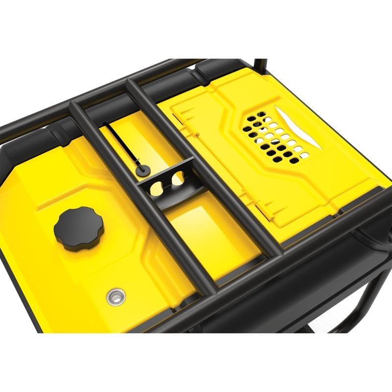 Champion 12500W generator top view large fuel tank capacity black yellow heavy duty