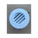 White round air outlet vent from the Cool-J ducting kit, front view
