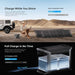 Dabbsson DBS1300 portable power station charging with solar panels in desert setup