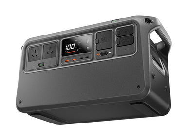 DJI Power 1000 V2 portable power station - front view showing display and ports