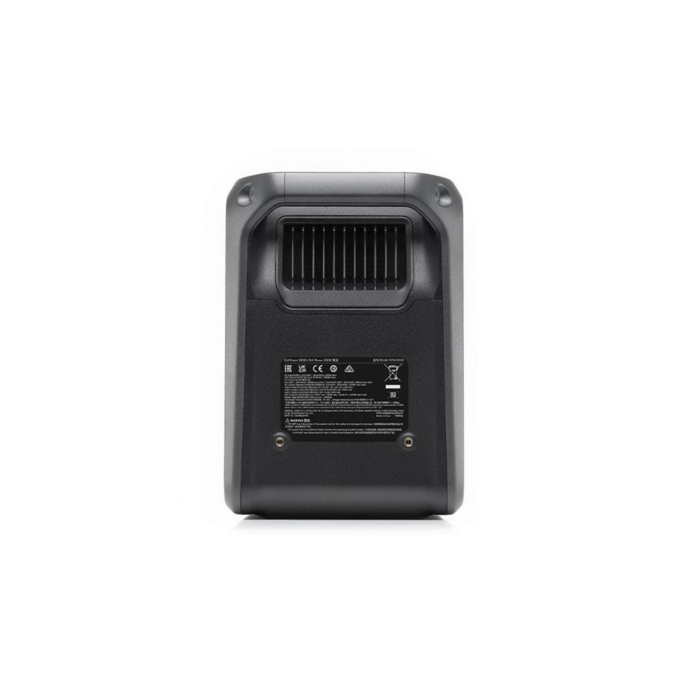 Rear view of the DJI Power 2000 model DYM2000H showing the cooling vent and rating label