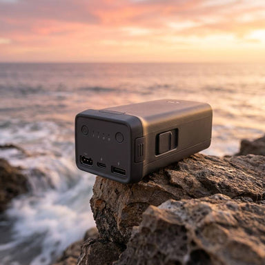DJI Power Expansion Battery 2000 - coastal headland at sunset lifestyle hero