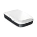 Dometic FreshJet FJZ7 Pro rooftop caravan air conditioner at a three-quarter angle showing the white shroud and dark base