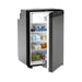 Door open on the Dometic NRX 130C showing stocked shelves, a door rack and two crispers
